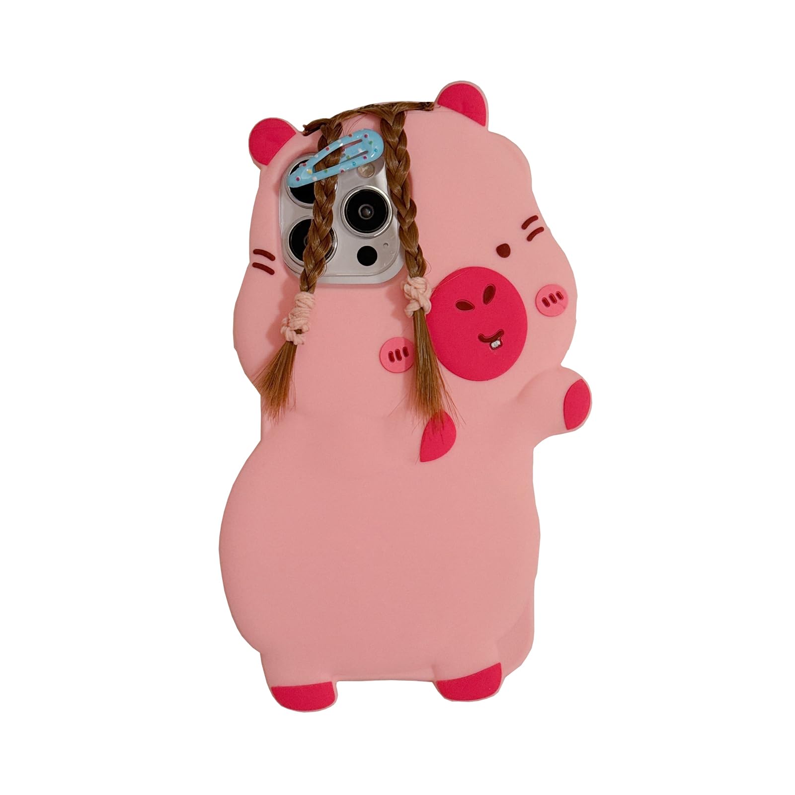 Capa De Telefone Qokcoahn Para Iphone 15 Pro Max, Silicone, Rosa