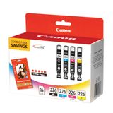 Cartucho De Tinta Canon Cli226 Color Pack + Papel Fotográfico 50 Folhas