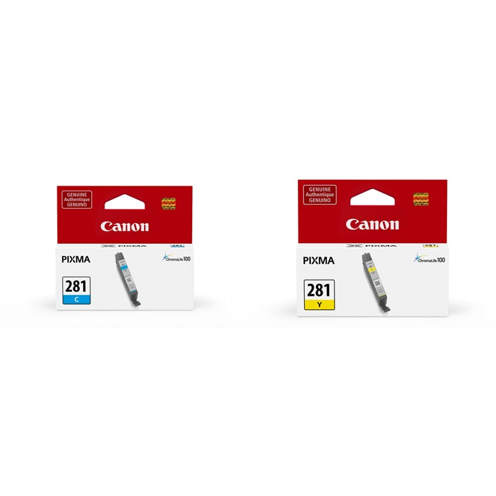 Tanque De Tinta Canon Cli-281 Impressoras Tr Compatíveis Com Ciano E Amarelo