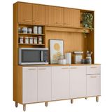 Cozinha Compacta Poliman Nuria com 9 Portas, 1 Gaveta e 4 Prateleiras - 180cm de Largura