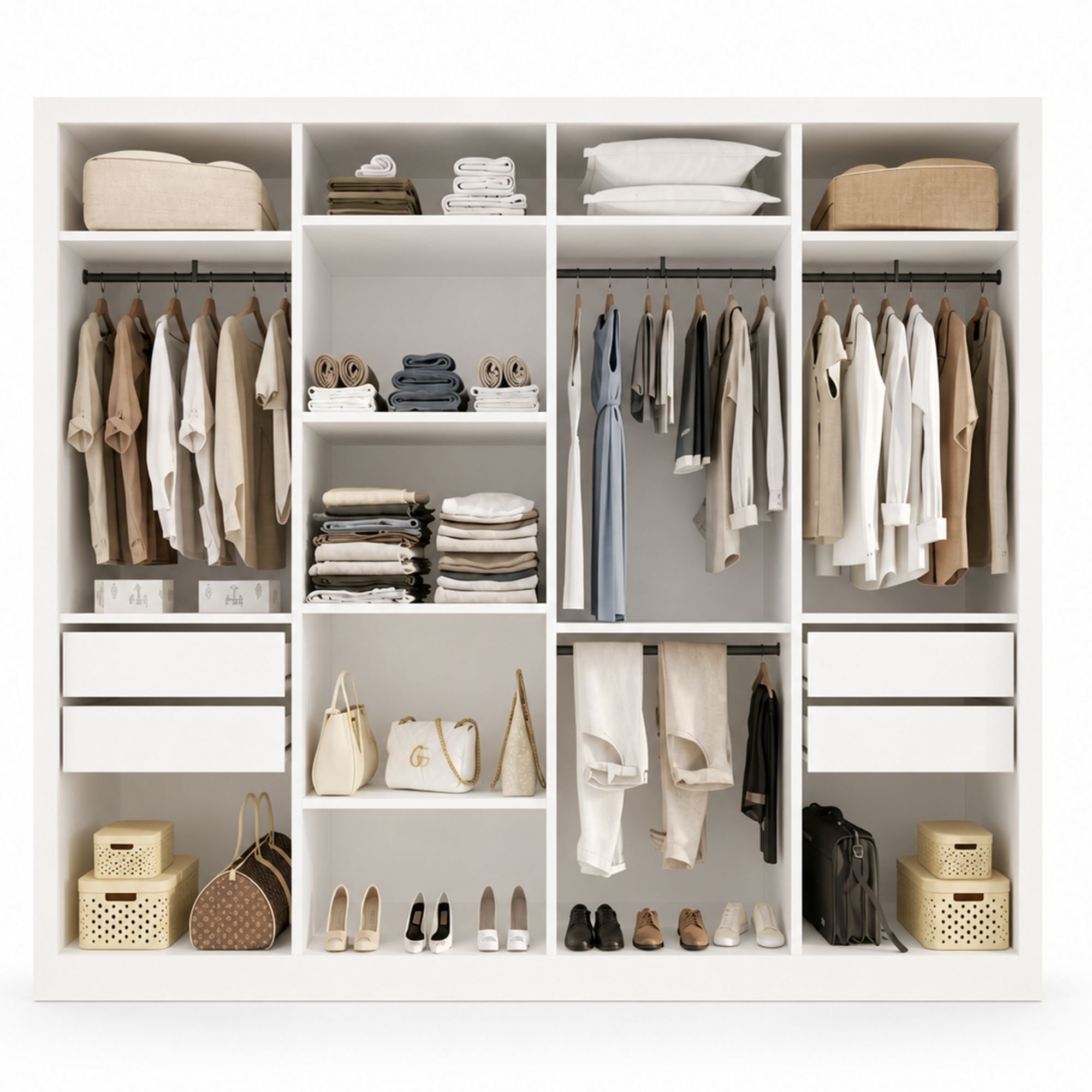 Closet Casal Sem Portas 4 Gavetas Florença Yescasa Branco - Carrefour