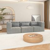 Sofá Modular 02 Cantos E 01 Poltrona Easybox Cabecasa Madeiramadeira Cinza Claro