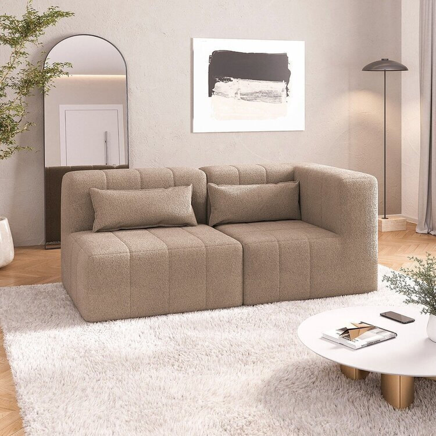 Sofá Modular De Canto 02 Módulos Easybox Cabecasa Madeiramadeira Taupe