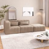 Sofá Modular De Canto 01 Canto 01 Poltrona E 01 Puff Easybox Cabecasa Madeiramadeira Taupe