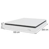 Cama Box Colchão Casal King Molas Ensacadas City Pillow Top 193x203x61cm Linho Branco / Cinza Hellen - Suporta Até 110kg Por Pessoa