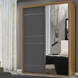 Guarda Roupa Casal Com Espelho 2 Portas De Correr 100 Mdf Qualitá Belmax