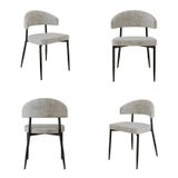Cadeira Bless Fixa Com 4 Pés 55 X 52,5 X 77,5 Cm Com 4 Unidades Off White/preto