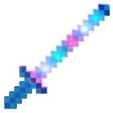 Brinquedo Espada Pixel Minecraft 58cm Som E Luz Azul N11