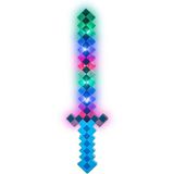 Brinquedo Espada Pixel Minecraft 58cm Som E Luz Azul N18