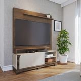 Estante Home Tv Até 65 Pol Com 2 Gavetas 152x187cm Jurerê Colibri Amêndoa Off White