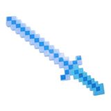 Brinquedo Espada Pixel Minecraft 58cm Som E Luz Azul N32