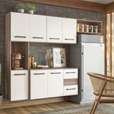 Armário Suspenso Para Cozinha Com Balcão 180x136cm Juliete Nicioli Carvalho Off White