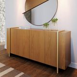 Buffet Aparador Com 4 Portas 160x79cm Copacabana Colibri Freijó Dourado
