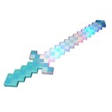 Brinquedo Espada Pixel Minecraft 58cm Som E Luz Azul N24