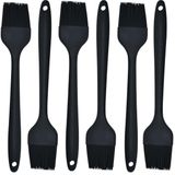 Pincel Culinario De Silicone Preto Kit 06 Un