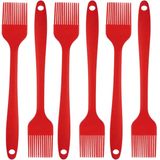 Pincel Culinario De Silicone Vermelho Kit 06 Un