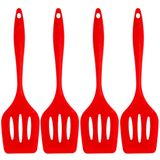 Espatula De Silicone Vazada Vermelha Grande Kit 04 Un