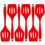 Espatula De Silicone Vazada Vermelha Grande Kit 06 Un