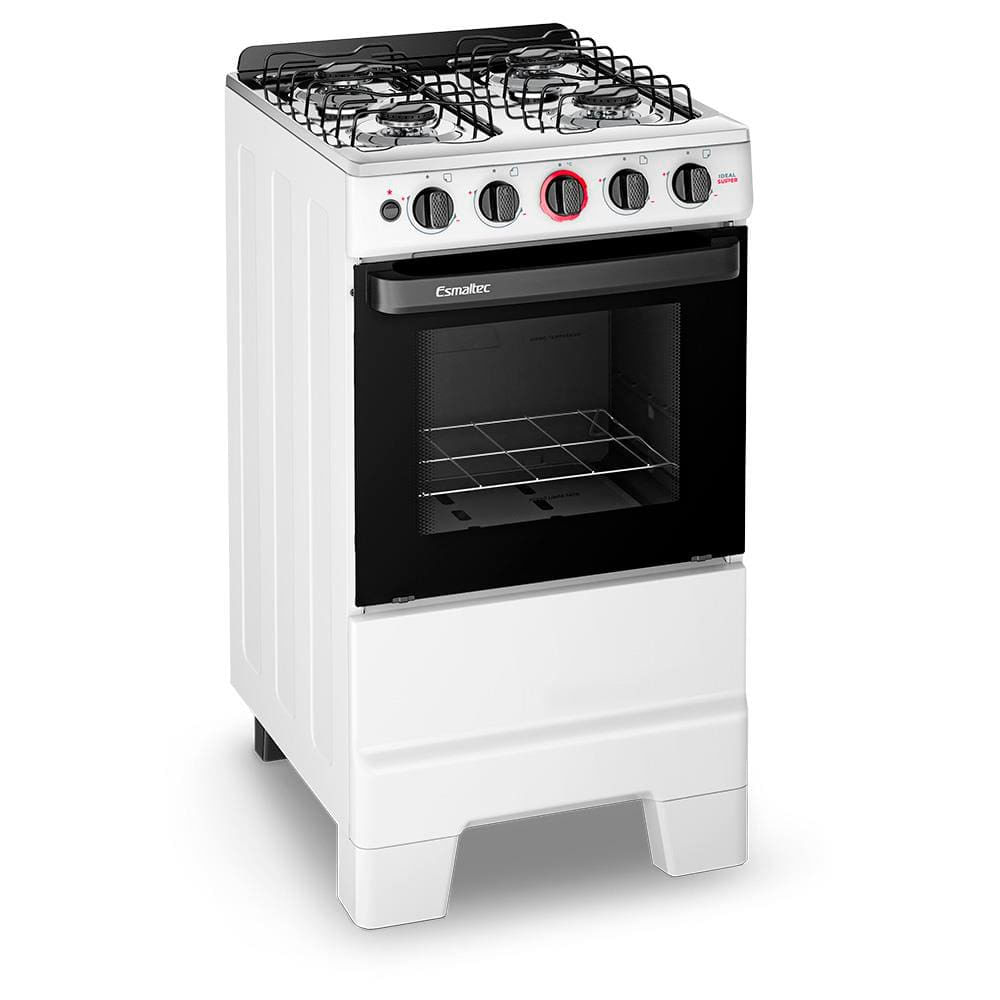 Fogão Esmaltec 4 Bocas Ideal Super Com Mesa Em Inox