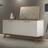 Buffet Moderno Atlanta Off White E Madeira Tebarrot