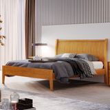 Cama Casal Lisa 140cm Classic Amêndoa Mel Josandro Amêndoa Mel