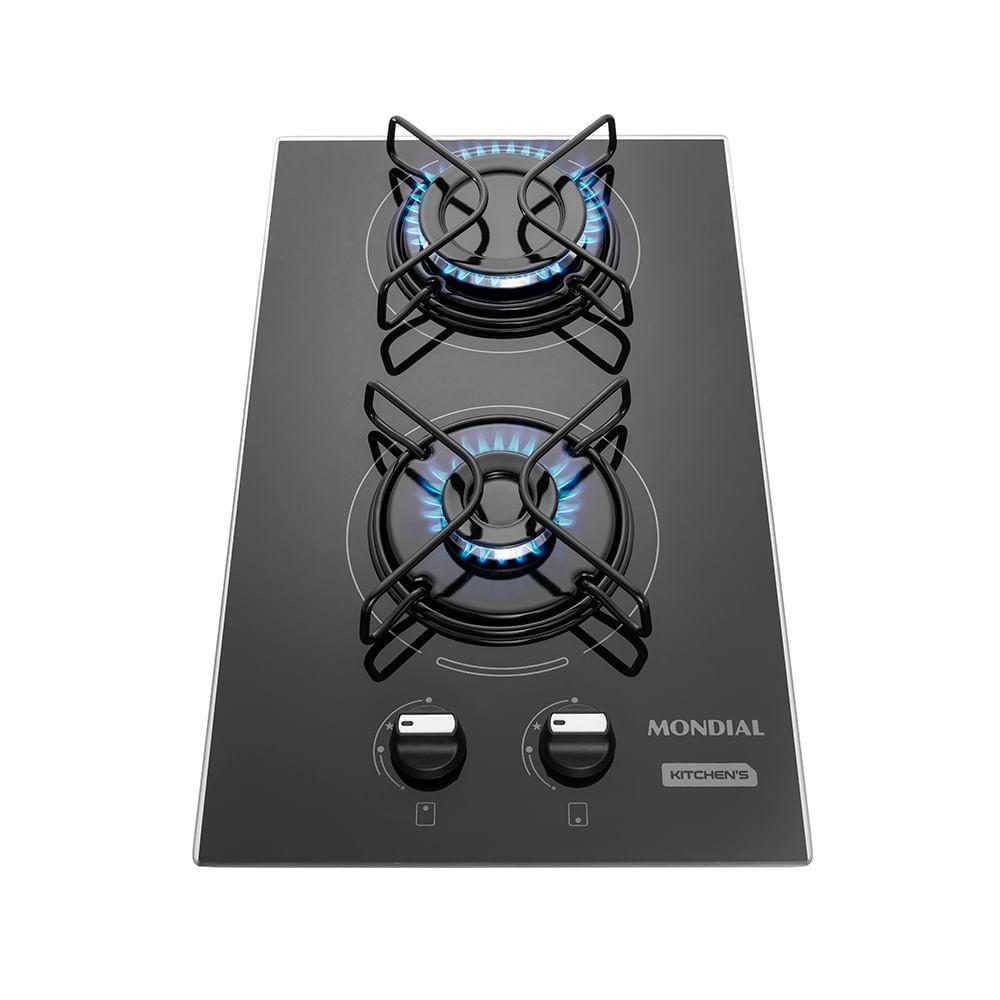 Cooktop 2 Bocas Mondial Preto – Gás Bivolt – Ctg-04