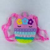 Bolsa Mochila Pop It Infantil Menina De Silicone Unicórnio Rosa