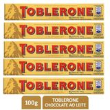 Kit 5 Toblerone Importado Chocolate Ao Leite 100g X 5