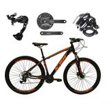 Bicicleta Aro 29 Ksw Xlt Alívio E Altus 27v Freio Hidráulico Garfo Trava - Preto/laranja Tam.17