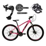Bicicleta Aro 29 Ksw Xlt Alívio E Altus 27v Freio Hidráulico Garfo Trava - Rosa Tam.17