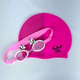 Kit De Natação Com Touca De Silicone E Óculos Para Crianças Personagem Cabeça De Unicornio