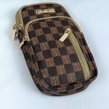 Bolsa Feminina Tiracolo Transversal Porta Celular Com Alça Ajustável Passeio Xadrez
