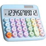 Calculadora Solar Colorida De Mesa 12 Digitos Grande Tela Lcd Botão Mecânico