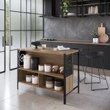Mesa Bancada Gourmet Estilo Industrial 127cm Preto/mel