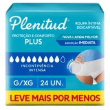 Roupa Íntima Descartável Unissex Plenitud Protect Plus G/xg Absorção Intensa 24 Unidades