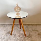 Mesa De Apoio Lateral 45cm X 45cm X 62cm Esmeralda Preto / Mel