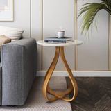 Mesa De Apoio Lateral 50cm X 50cm X 70cm Rubi Off White/mel