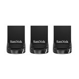 Unidade Flash Usb Sandisk Ultra Fit 32gb, Pacote Com 3 Unidades Usb 3.1
