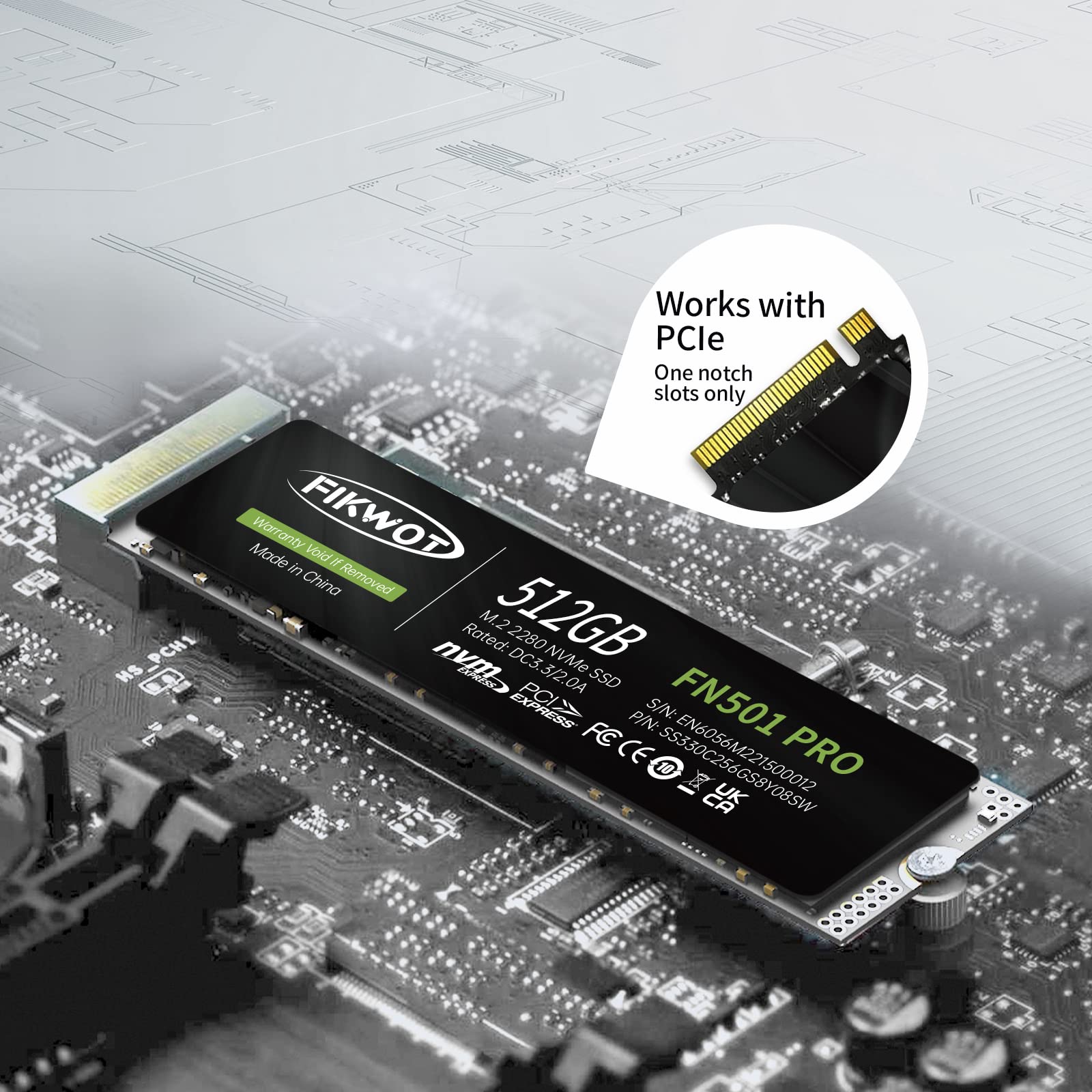 Ssd Nvme Fikwot Fn501 Pro 512 Gb M.2 2280 Pcie Gen3 X4 - Carrefour