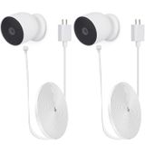 Pacote Com 2 Cabos De Carregamento De 3 M À Prova De Intempéries Para Google Nest Cam