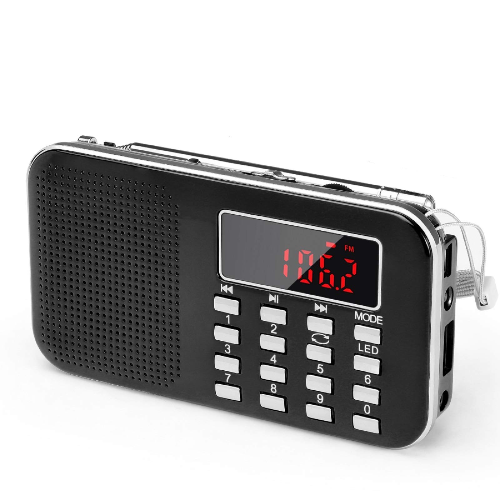 Rádio Portátil Prunus Mini Am Fm Pocket Com Mp3 E Lanterna