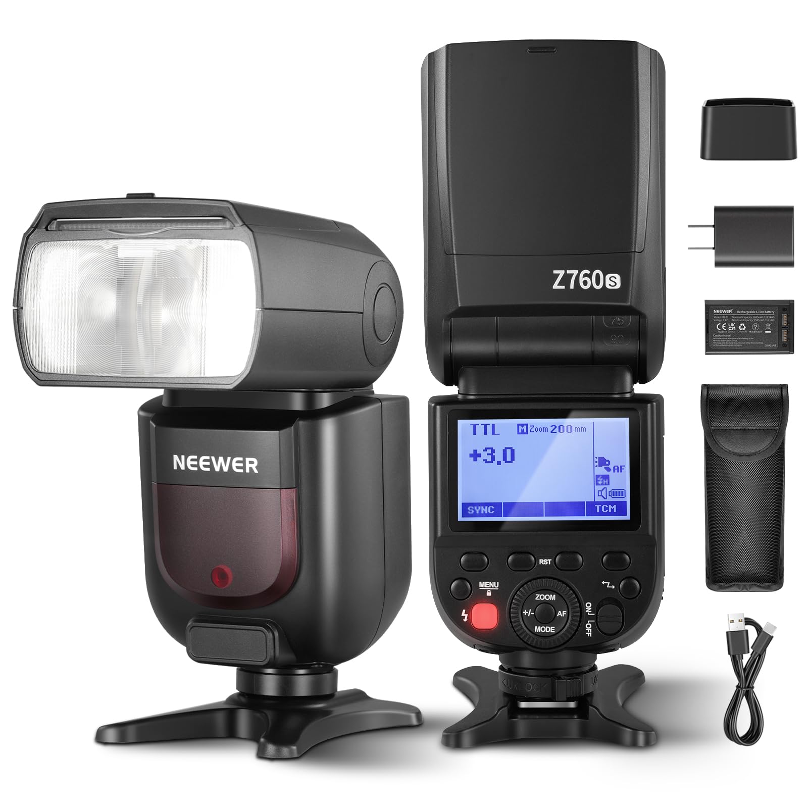 FlashTap 通常盤 24mm＆30mm Câmera Flash Speedlite Neewer Z760-s Ttl Para Sony Com Carregador