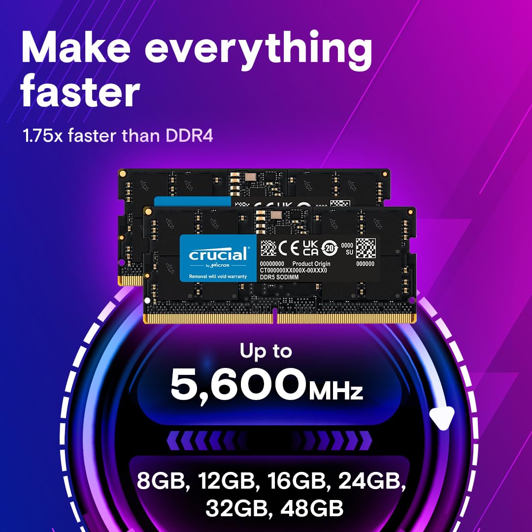 Memória: Computador Portátil Crucial Ram 32gb Ddr5 4800mhz Cl40
