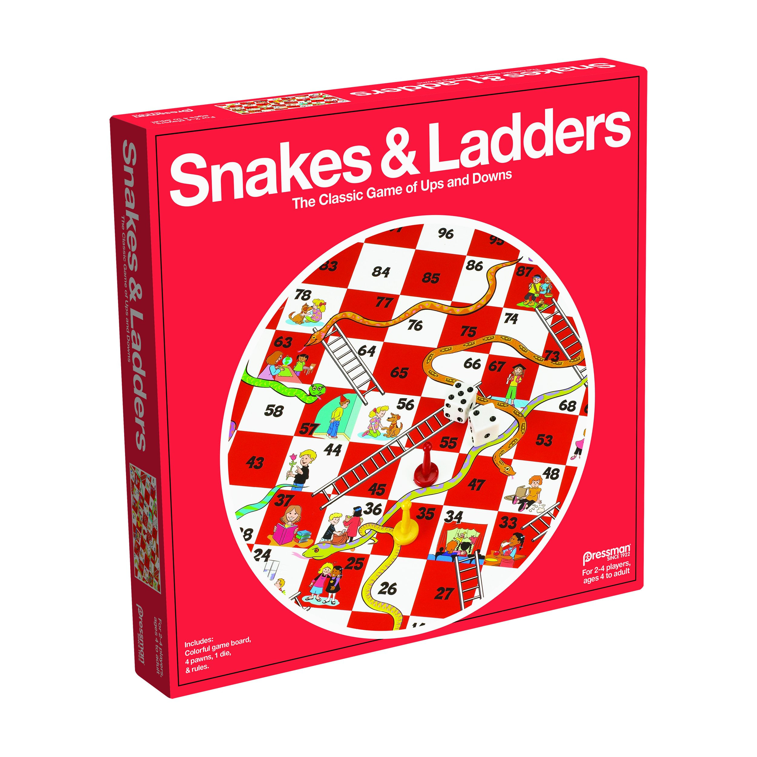 Jogo De Tabuleiro Pressman Snakes &amp; Ladders 2-4 Jogadores A Partir De 4 Anos