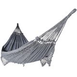 Rede De Dormir Descanso Casal 3,80m X 1,50m Algodão Premium Preto Mesclado