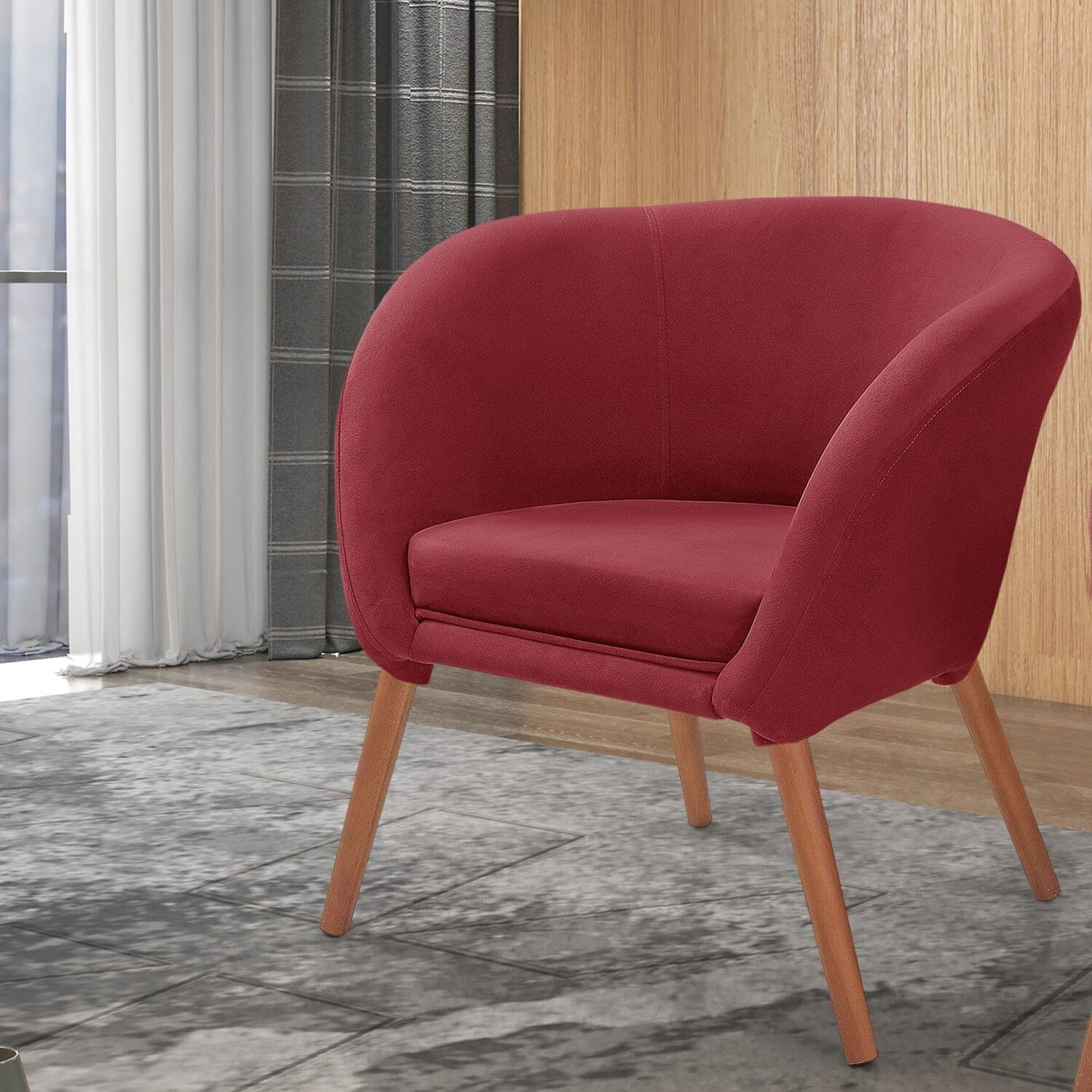 Poltrona Para Sala De Estar Afrodite Vermelho