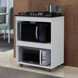 Balcão Para Cooktop 5 Bocas 2 Nichos Para Forno Turim Kaiki Móveis Branco