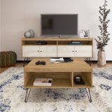 Conjunto Rack Para Tv Até 60 Polegadas 4 Portas E Mesa De Centro Retangular Liberty