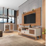 Conjunto Rack Com Painel Para Tv Até 60 Polegadas Retrô Esmeralda Aparador Rubi Casa D