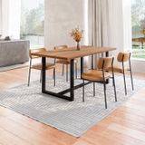 Conjunto Mesa De Jantar Rústica Madeira Maciça Com 4 Cadeiras Mona Marrom/preto